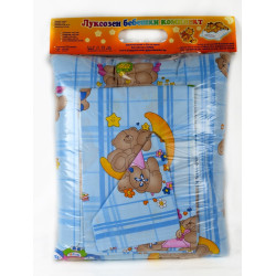 Бебешко спално бельо Ранфорс  - Мече Син